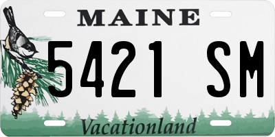 ME license plate 5421SM