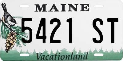 ME license plate 5421ST