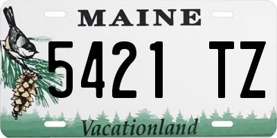 ME license plate 5421TZ