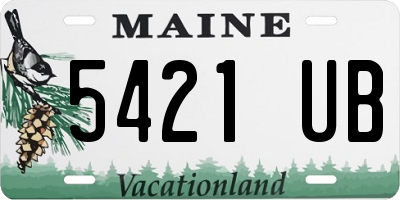 ME license plate 5421UB