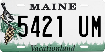 ME license plate 5421UM
