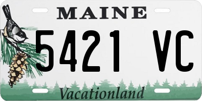 ME license plate 5421VC