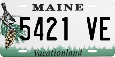ME license plate 5421VE