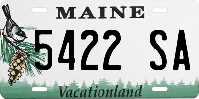 ME license plate 5422SA