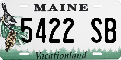 ME license plate 5422SB