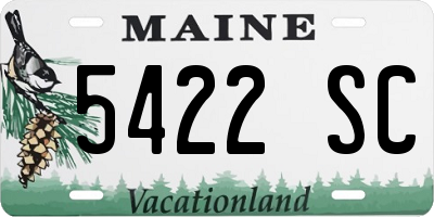 ME license plate 5422SC