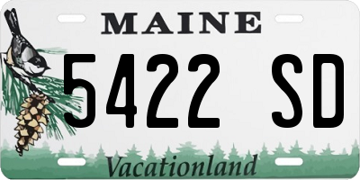 ME license plate 5422SD