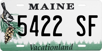 ME license plate 5422SF