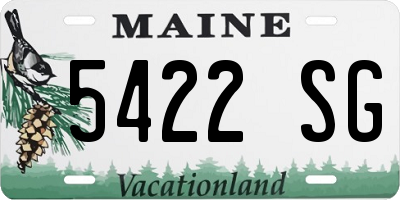 ME license plate 5422SG