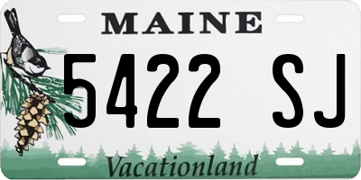 ME license plate 5422SJ