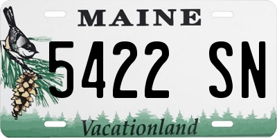 ME license plate 5422SN