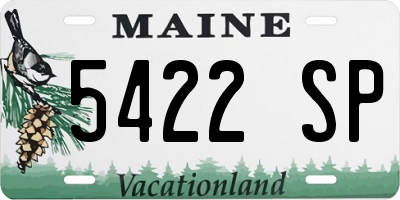 ME license plate 5422SP