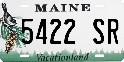ME license plate 5422SR