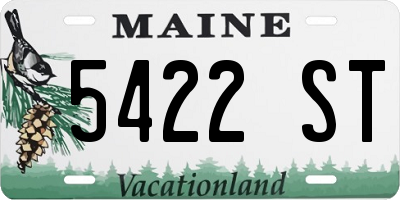 ME license plate 5422ST