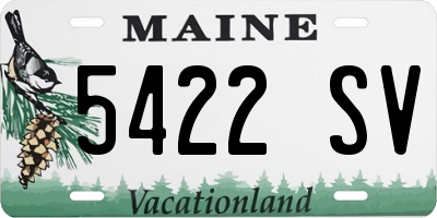 ME license plate 5422SV