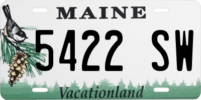 ME license plate 5422SW
