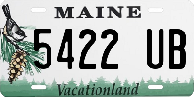 ME license plate 5422UB