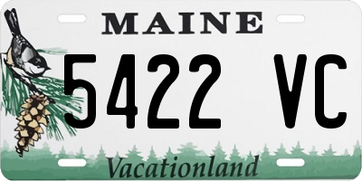 ME license plate 5422VC