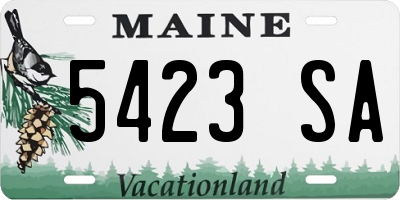 ME license plate 5423SA