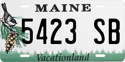 ME license plate 5423SB