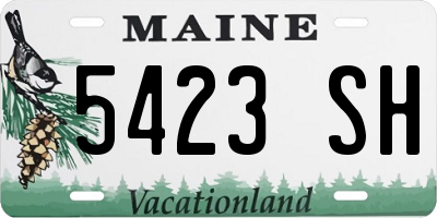 ME license plate 5423SH