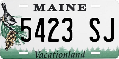 ME license plate 5423SJ