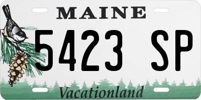 ME license plate 5423SP