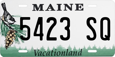 ME license plate 5423SQ