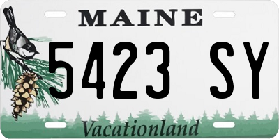 ME license plate 5423SY