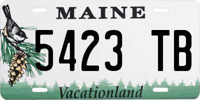 ME license plate 5423TB