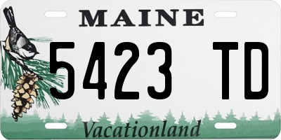 ME license plate 5423TD