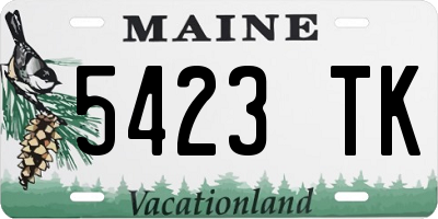 ME license plate 5423TK