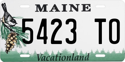 ME license plate 5423TO