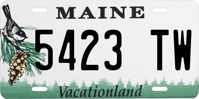 ME license plate 5423TW