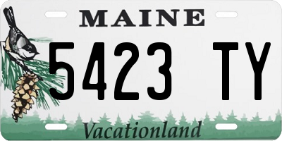 ME license plate 5423TY