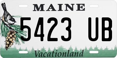 ME license plate 5423UB