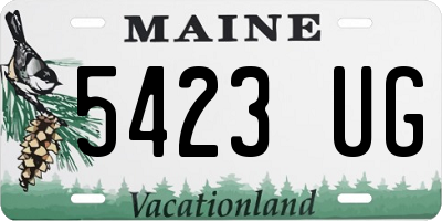 ME license plate 5423UG