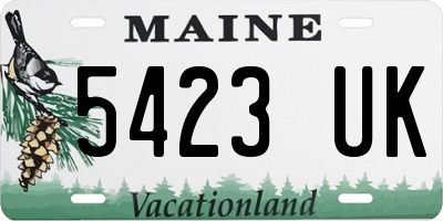 ME license plate 5423UK