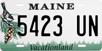 ME license plate 5423UN