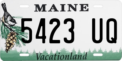 ME license plate 5423UQ