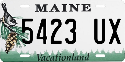 ME license plate 5423UX