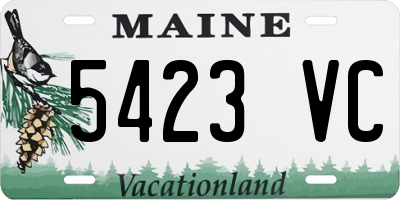 ME license plate 5423VC