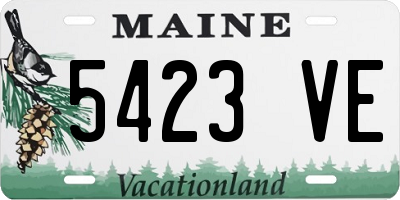 ME license plate 5423VE