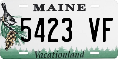 ME license plate 5423VF