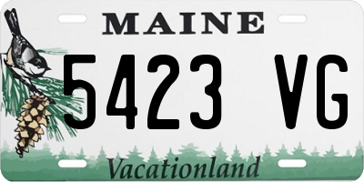 ME license plate 5423VG