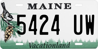 ME license plate 5424UW