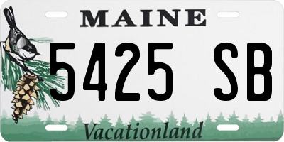 ME license plate 5425SB