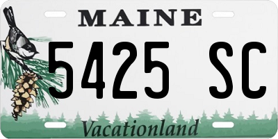 ME license plate 5425SC
