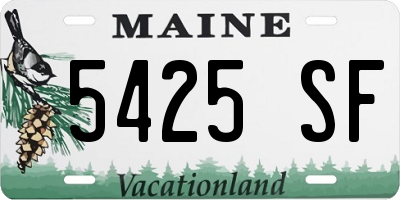 ME license plate 5425SF