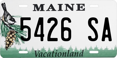 ME license plate 5426SA